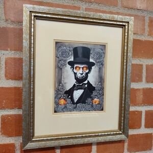 Day Of The Dead Abe Lincoln Framed Art Print